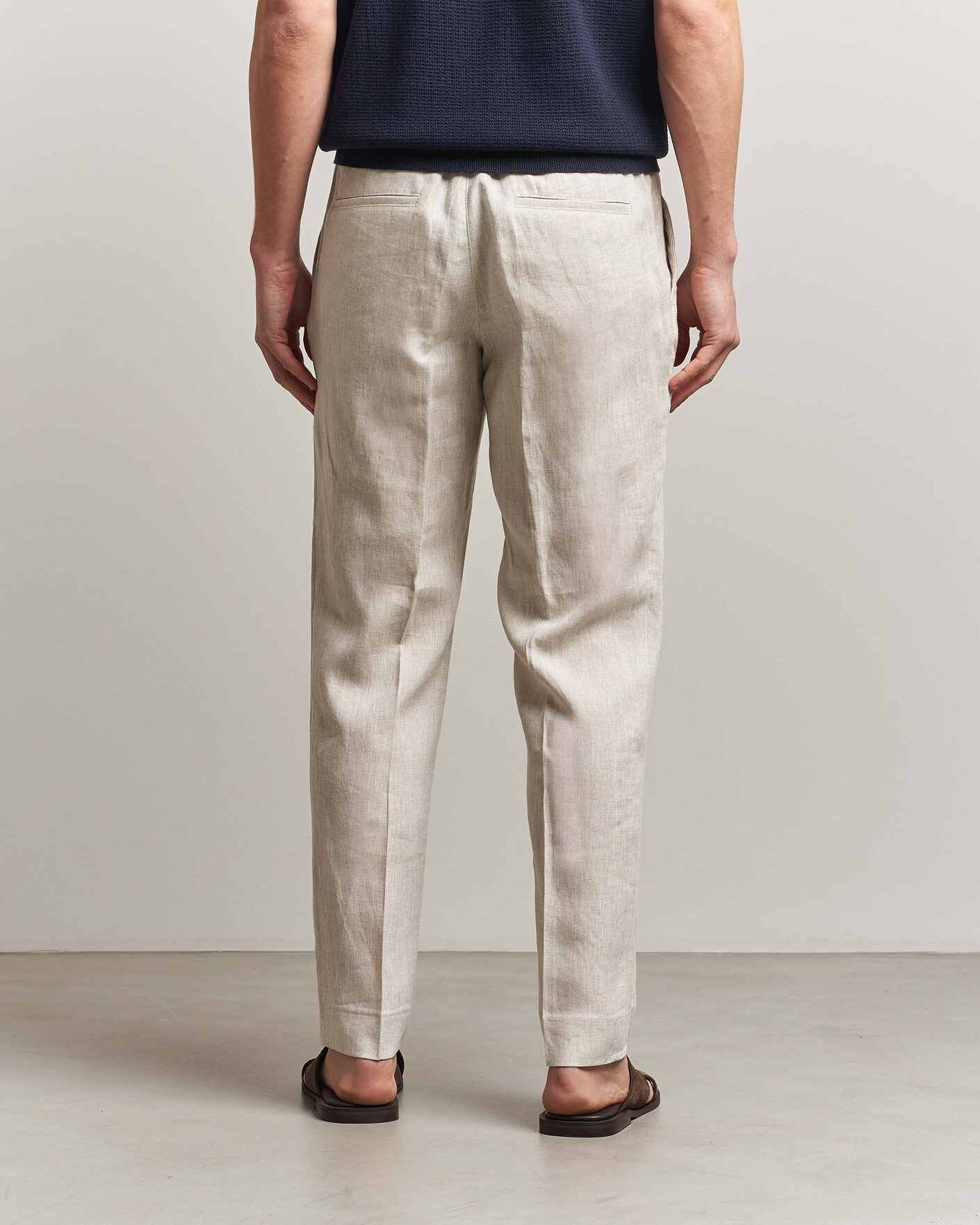 Uomini | Pantaloni | J.Lindeberg | Soren Drape Linen Pants Moonbeam