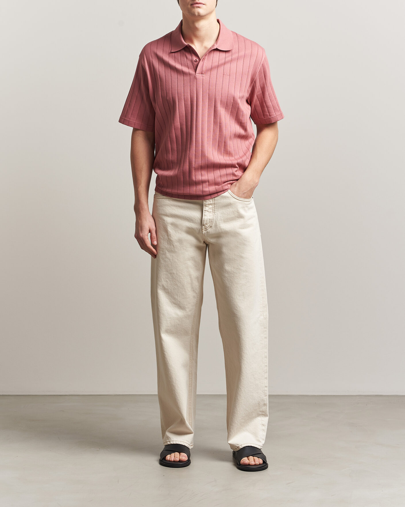 Uomini | Polo | J.Lindeberg | Simon Striped Polo Withered Rose