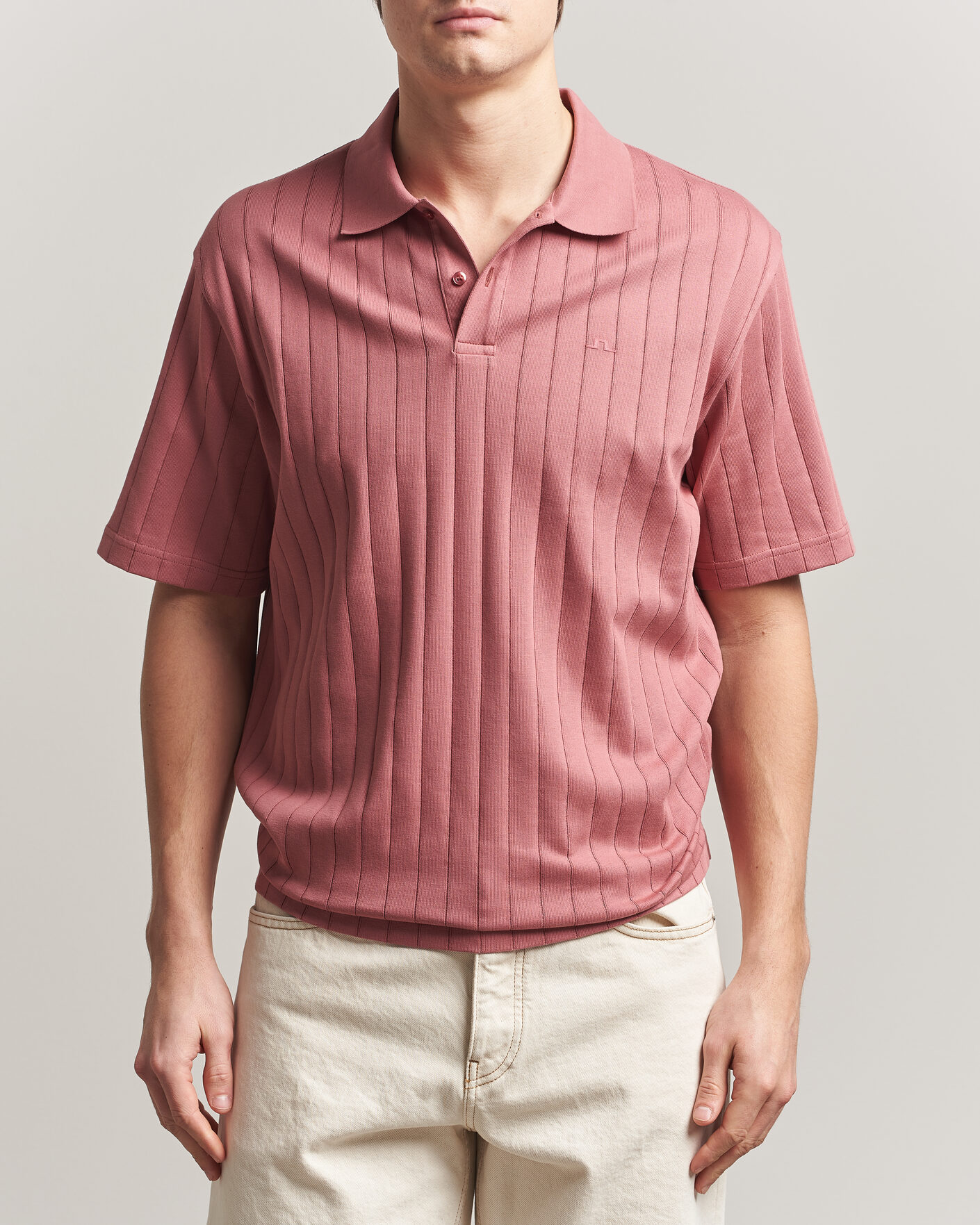 Uomini | Polo | J.Lindeberg | Simon Striped Polo Withered Rose