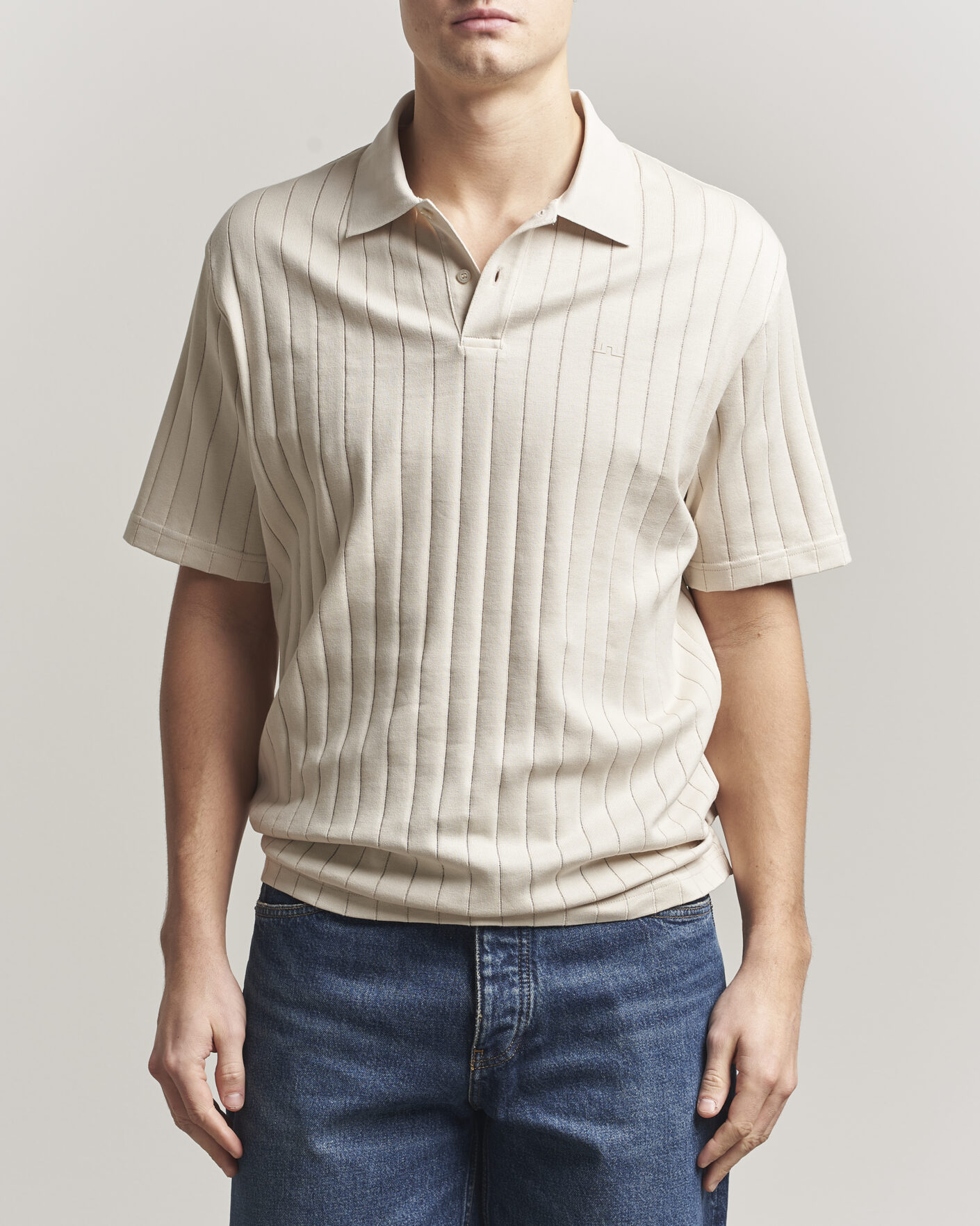 Uomini | Polo | J.Lindeberg | Simon Striped Polo Moonbeam