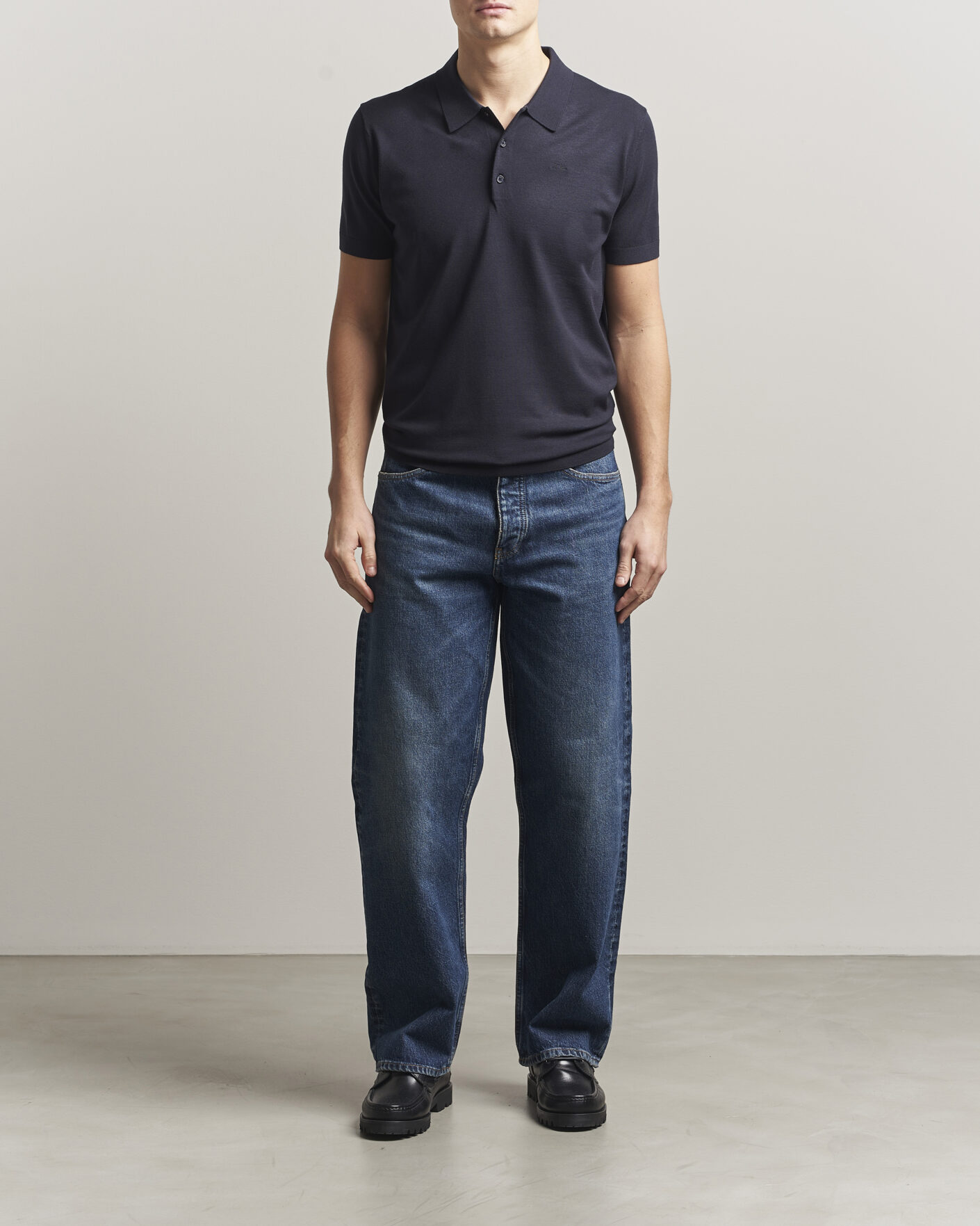 Uomini | Polo | J.Lindeberg | Ridge Knitted Polo JL Navy