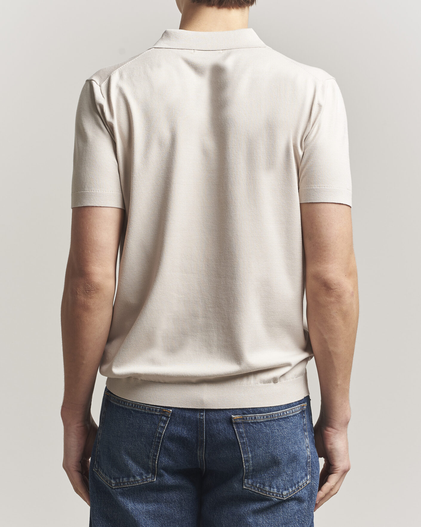 Uomini | Polo | J.Lindeberg | Ridge Knitted Polo Moonbeam