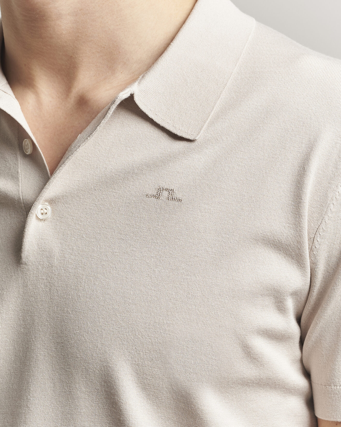 Uomini | Polo | J.Lindeberg | Ridge Knitted Polo Moonbeam