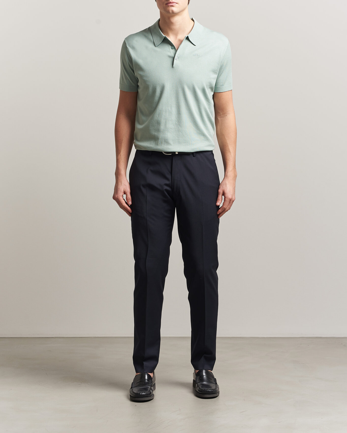 Uomini | Polo | J.Lindeberg | Ridge Knitted Polo Jadeite