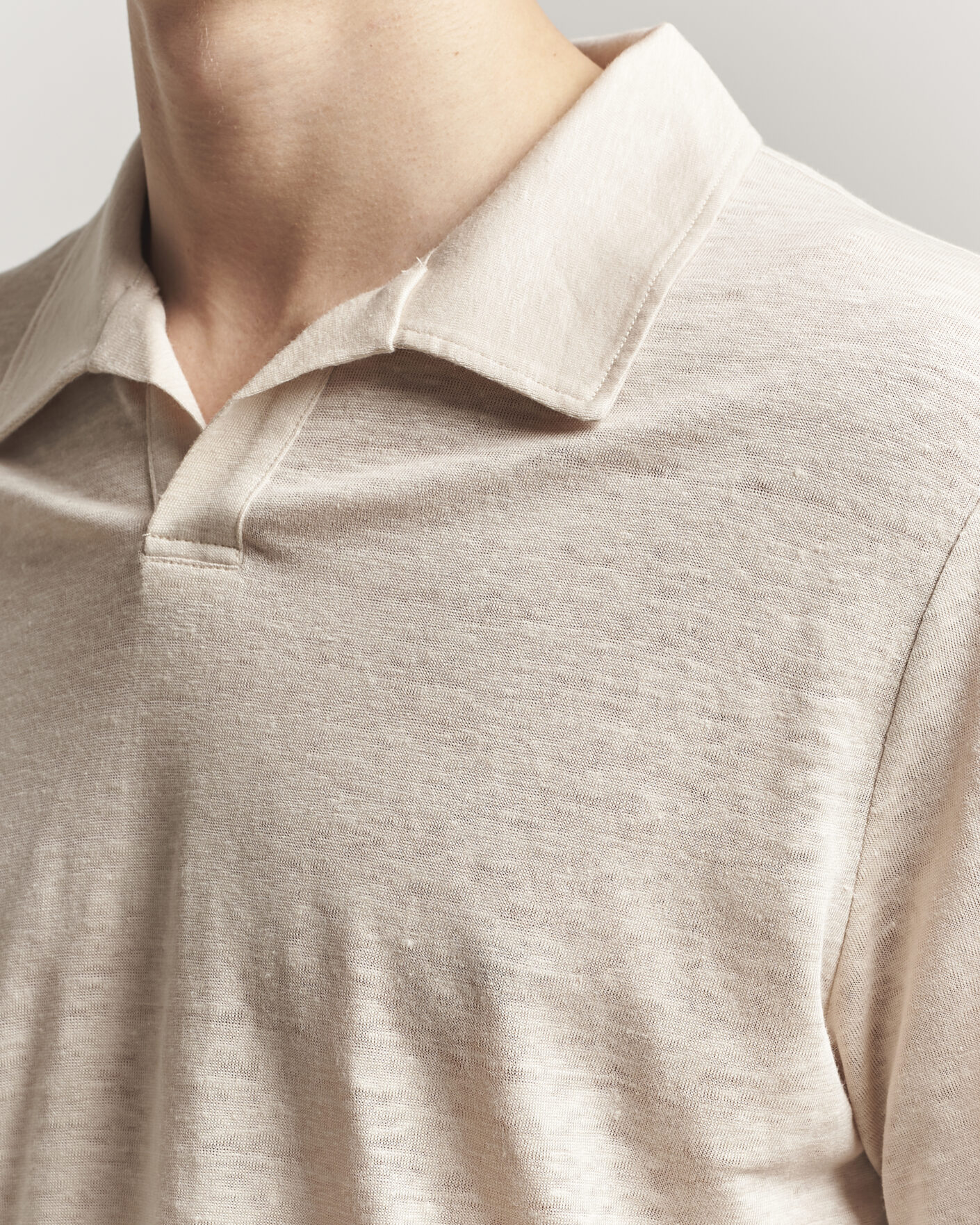 Uomini | Polo | J.Lindeberg | Roy Linen Polo Moonbeam