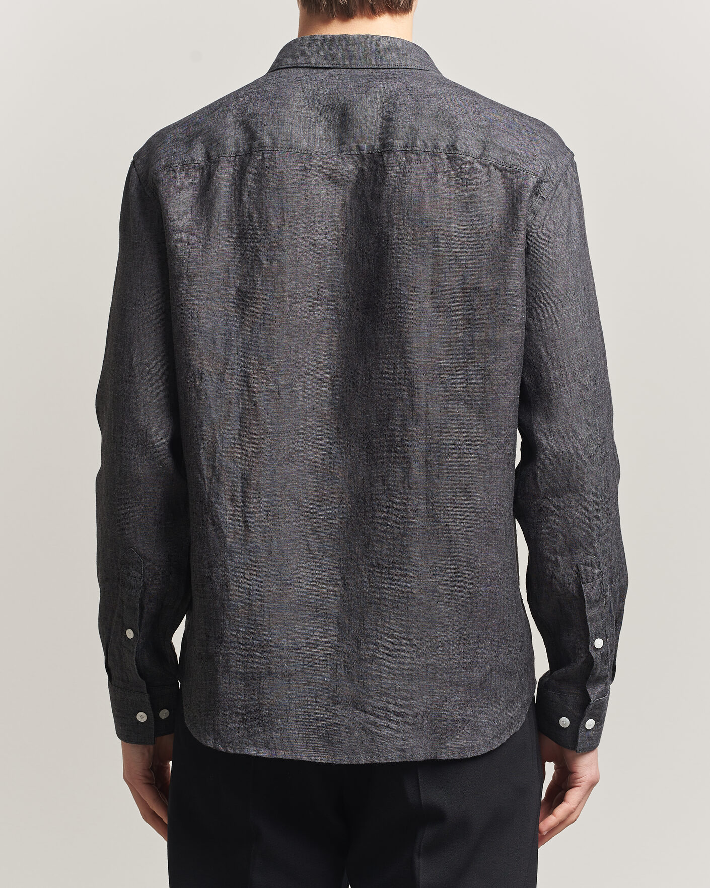 Uomini | Camicie | J.Lindeberg | Marlon Linen Melange Shirt Black