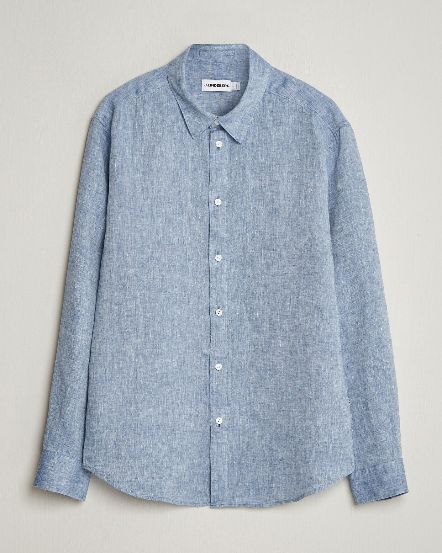 Uomini | Camicie | J.Lindeberg | Marlon Linen Melange Shirt Federal Blue