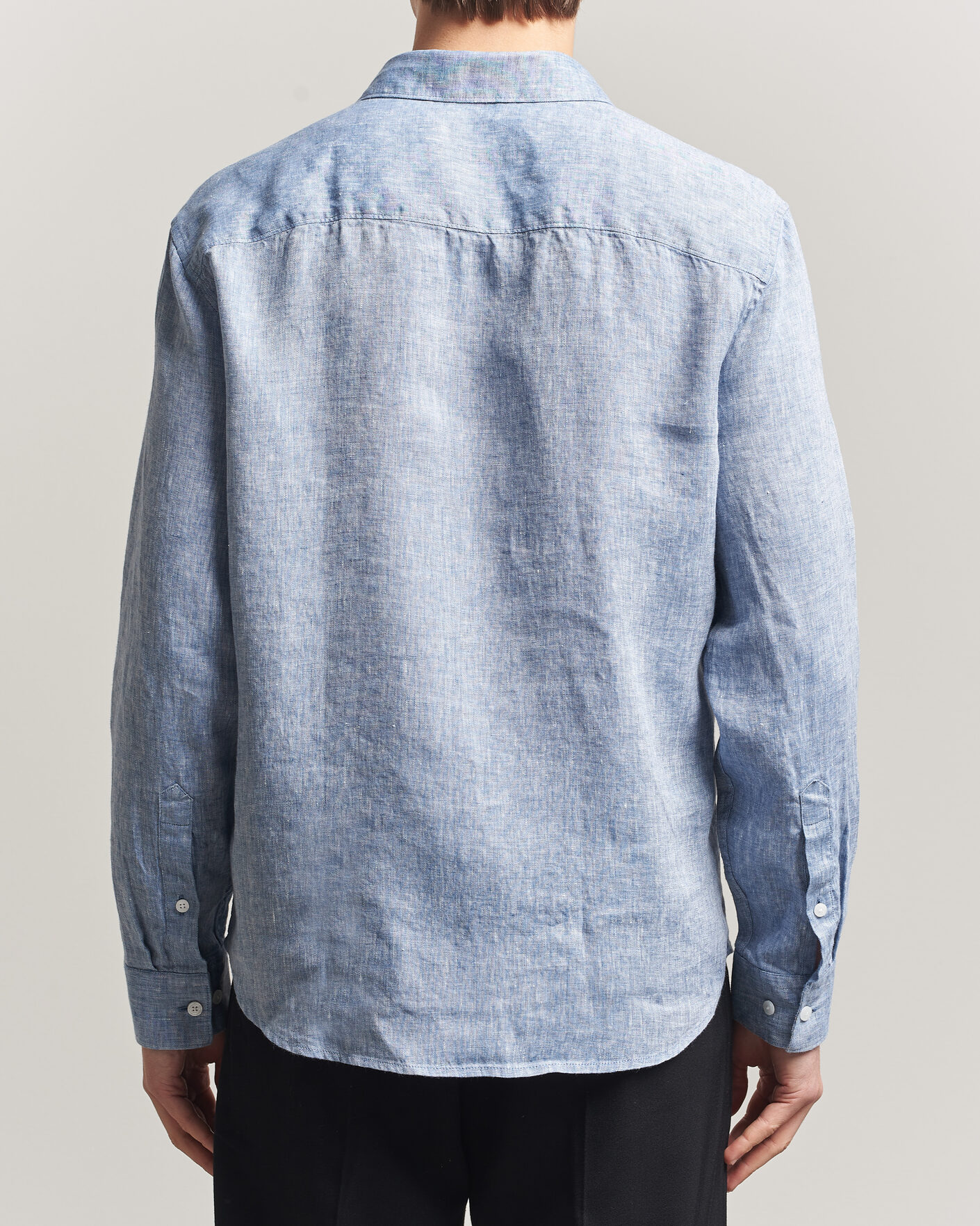 Uomini | Camicie | J.Lindeberg | Marlon Linen Melange Shirt Federal Blue