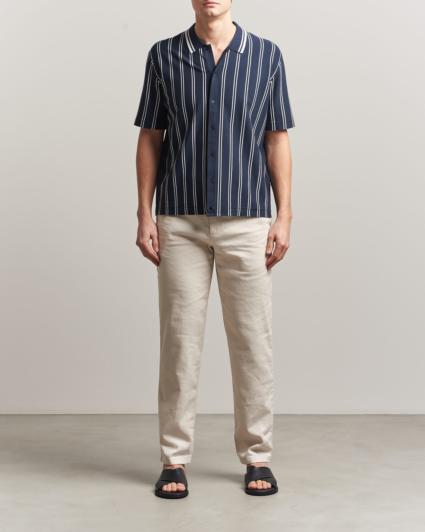 Uomini | Camicie | J.Lindeberg | Rue Knit Short Sleeve Shirt JL Navy