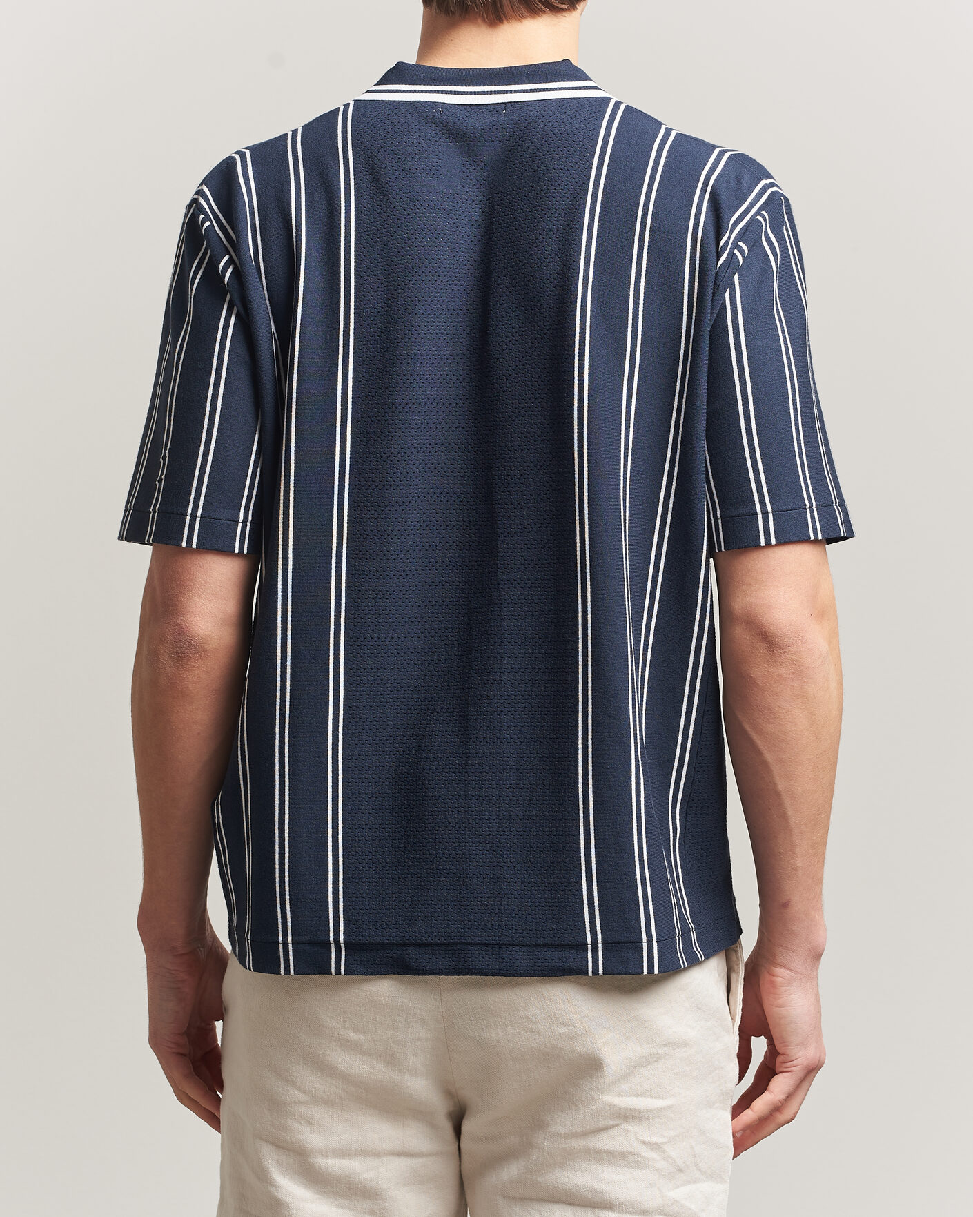 Uomini | Camicie | J.Lindeberg | Rue Knit Short Sleeve Shirt JL Navy