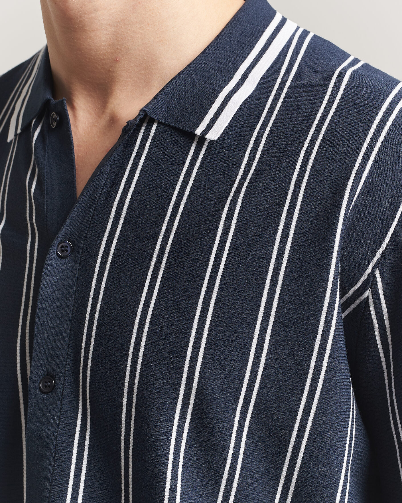 Uomini | Camicie | J.Lindeberg | Rue Knit Short Sleeve Shirt JL Navy