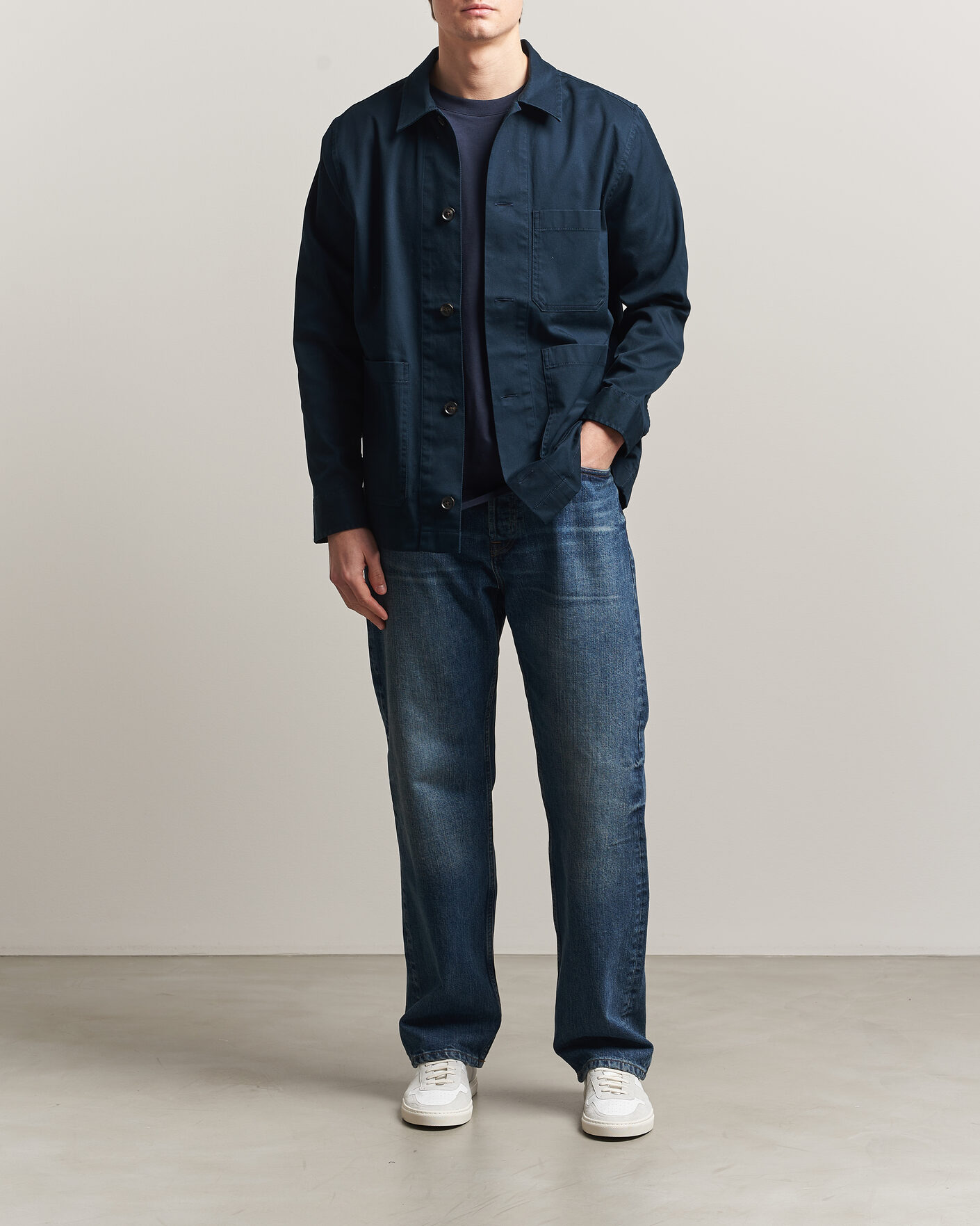Uomini | Camicie | J.Lindeberg | Easton Cotton Overshirt JL Navy