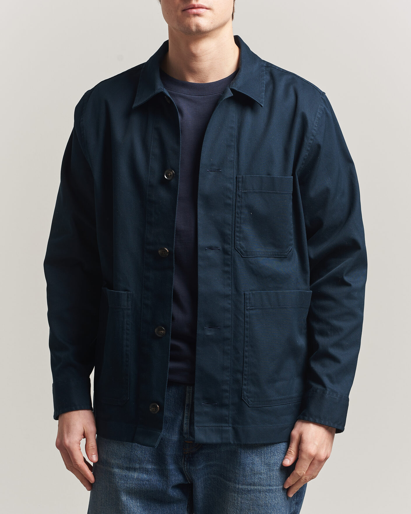 Uomini | Camicie | J.Lindeberg | Easton Cotton Overshirt JL Navy