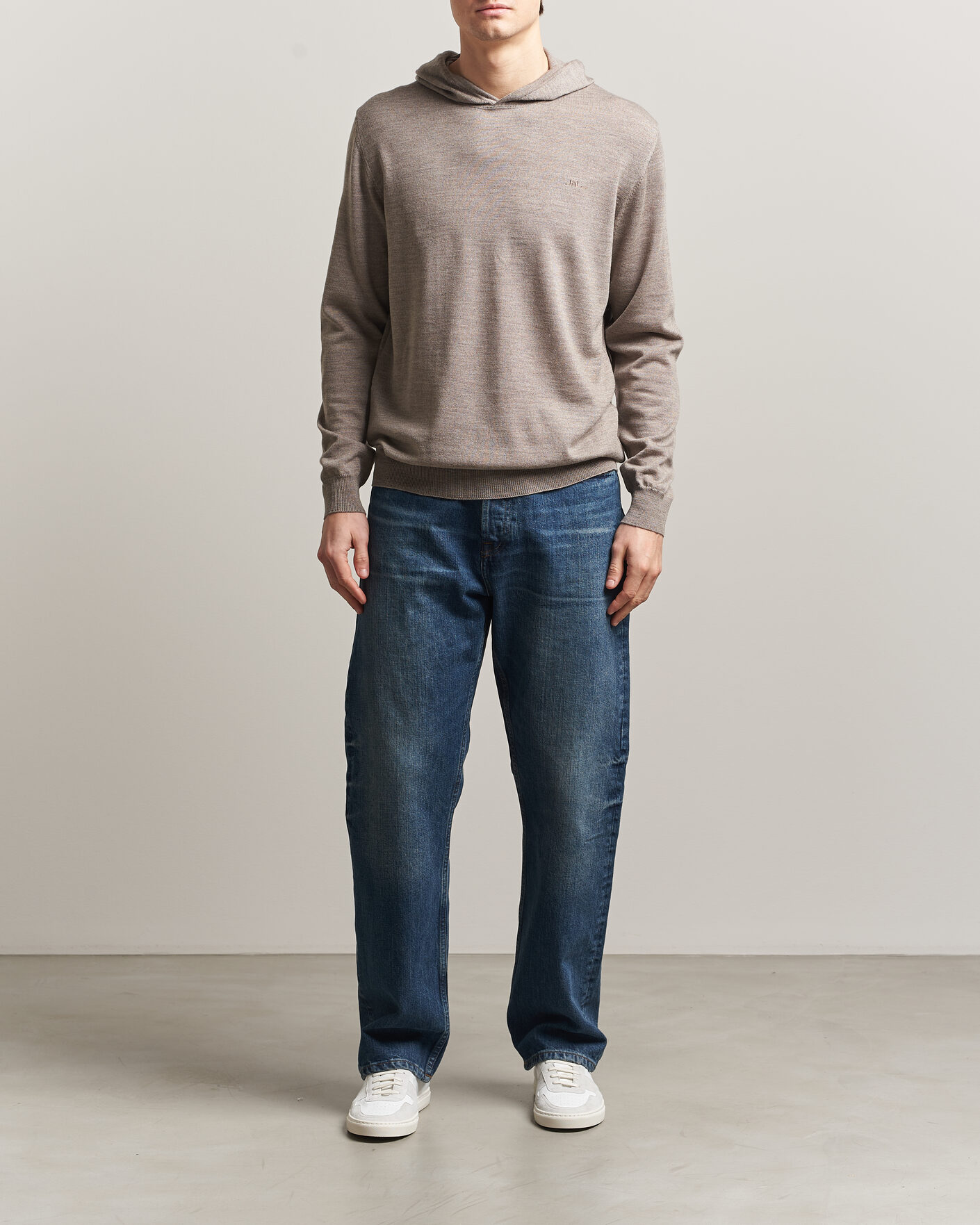 Uomini | Maglieria | J.Lindeberg | Karl Merino Hoodie Brindle Melange