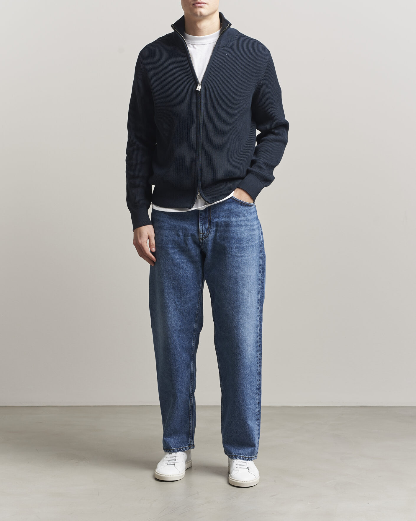 Uomini | Maglieria | J.Lindeberg | Alexis Full Zip Cardigan JL Navy