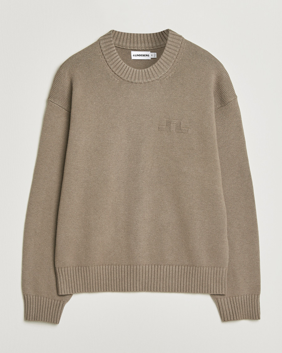 Uomini | Maglieria | J.Lindeberg | Eddy Cotton Wool Crew Neck Brindle