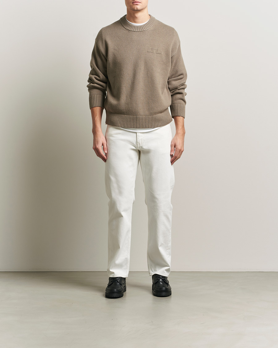 Uomini | Maglieria | J.Lindeberg | Eddy Cotton Wool Crew Neck Brindle
