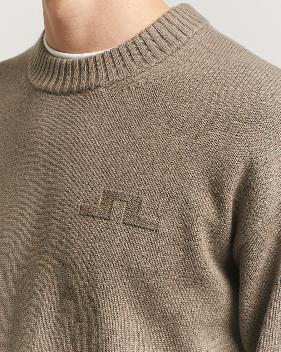 Uomini | Maglieria | J.Lindeberg | Eddy Cotton Wool Crew Neck Brindle