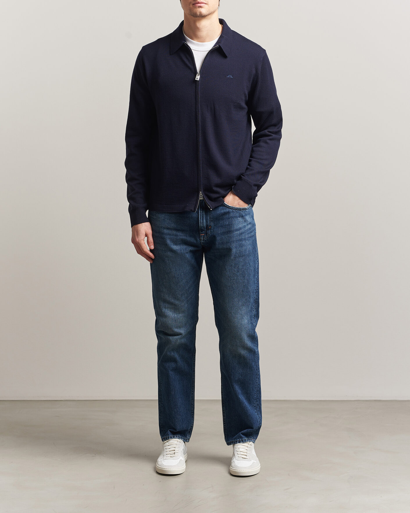 Uomini | Maglieria | J.Lindeberg | Kaleb Merino Cardigan JL Navy