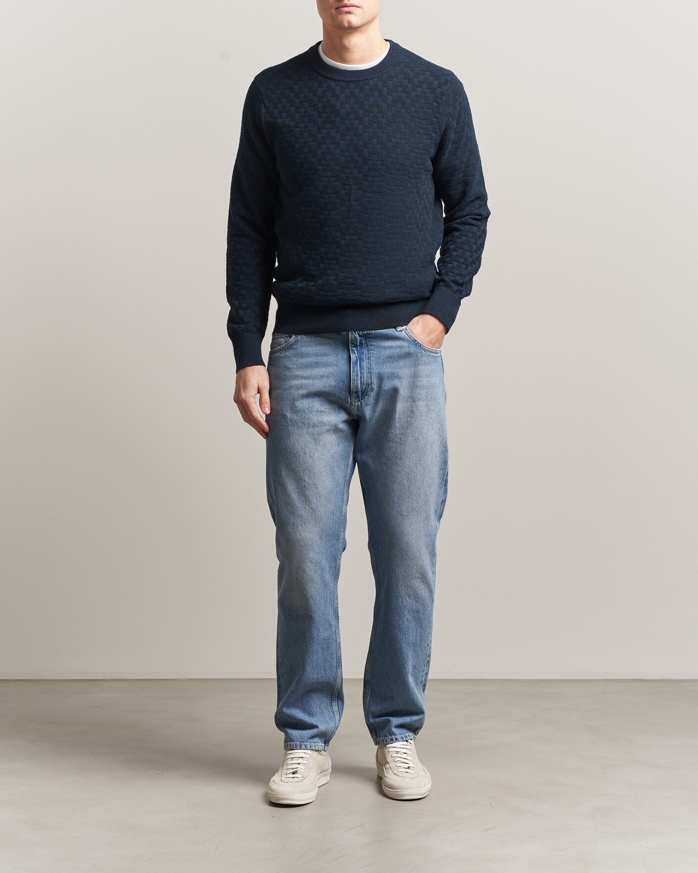 Uomini | Maglieria | J.Lindeberg | Arthur Knit Cotton Sweater JL Navy
