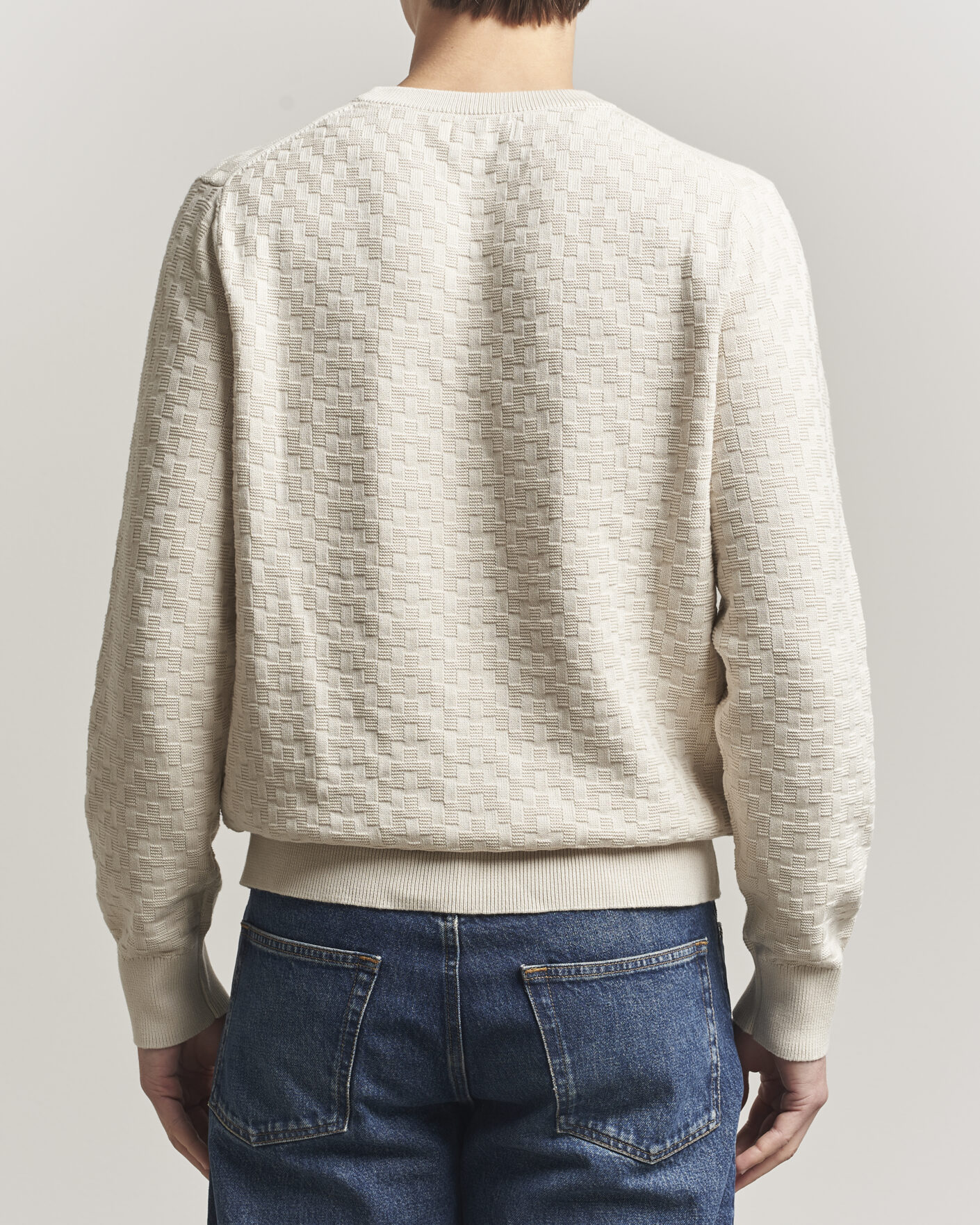 Uomini | Maglieria | J.Lindeberg | Arthur Knit Cotton Sweater Moonbeam