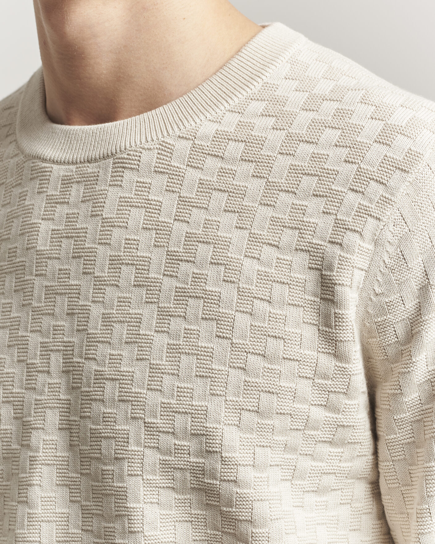 Uomini | Maglieria | J.Lindeberg | Arthur Knit Cotton Sweater Moonbeam