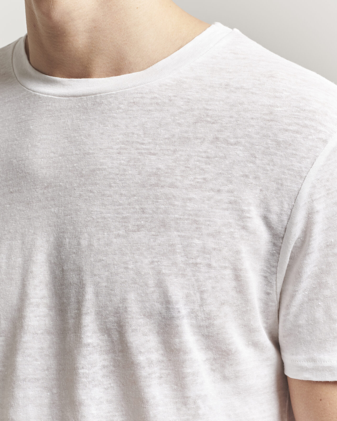 Uomini | T-shirt | J.Lindeberg | Coma Linen T-Shirt White