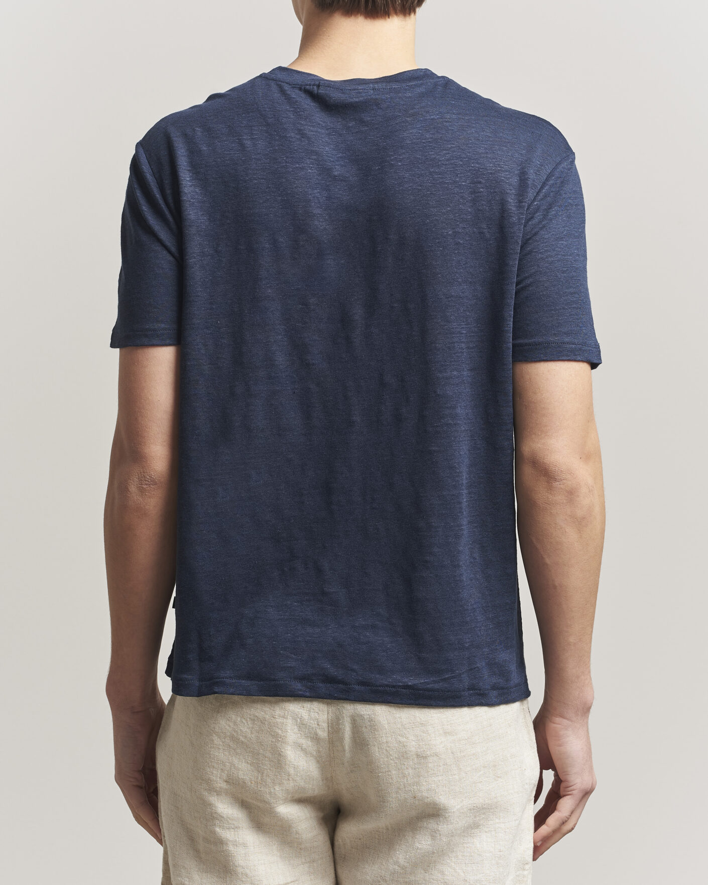 Uomini | T-shirt | J.Lindeberg | Coma Linen T-Shirt JL Navy