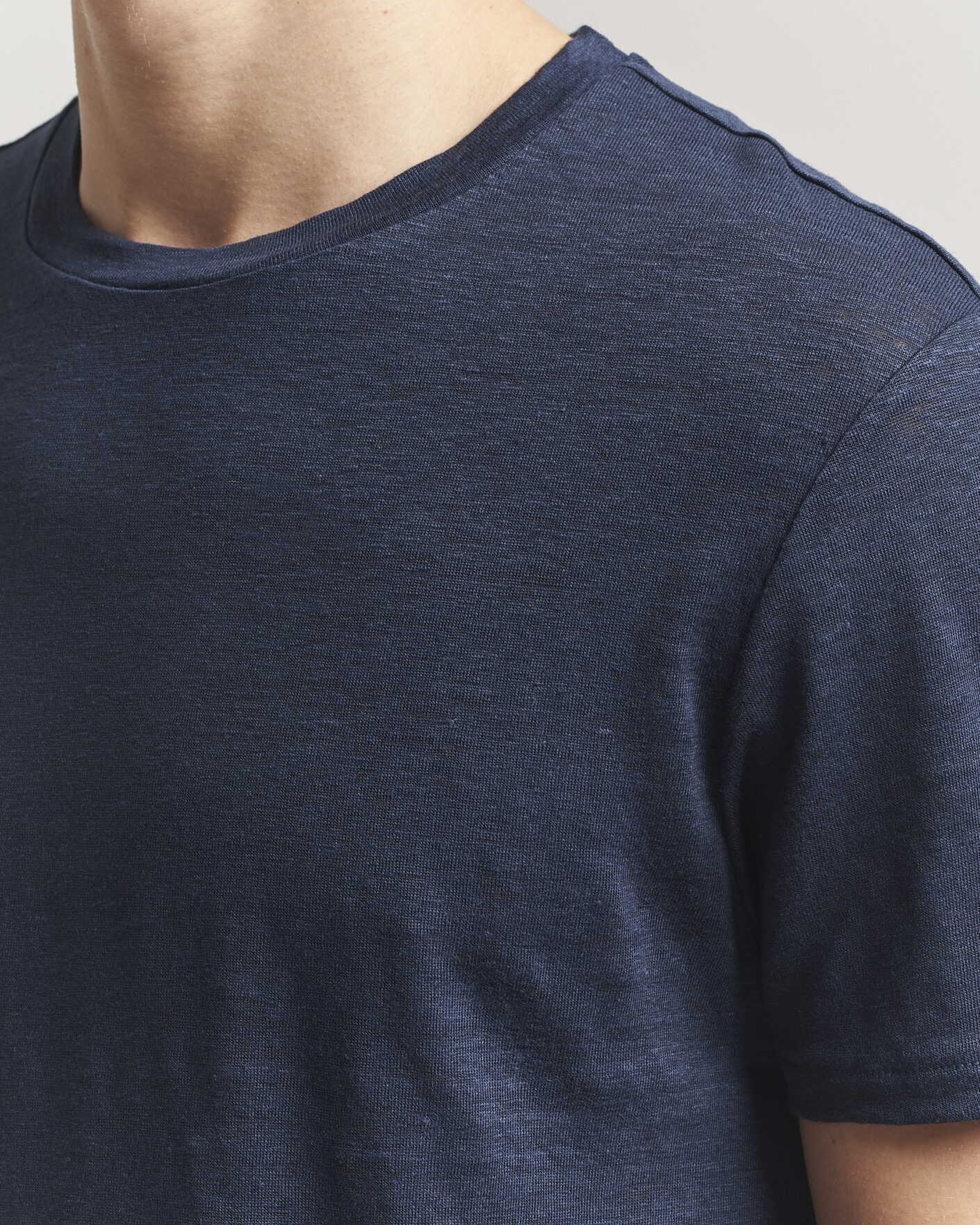 Uomini | T-shirt | J.Lindeberg | Coma Linen T-Shirt JL Navy
