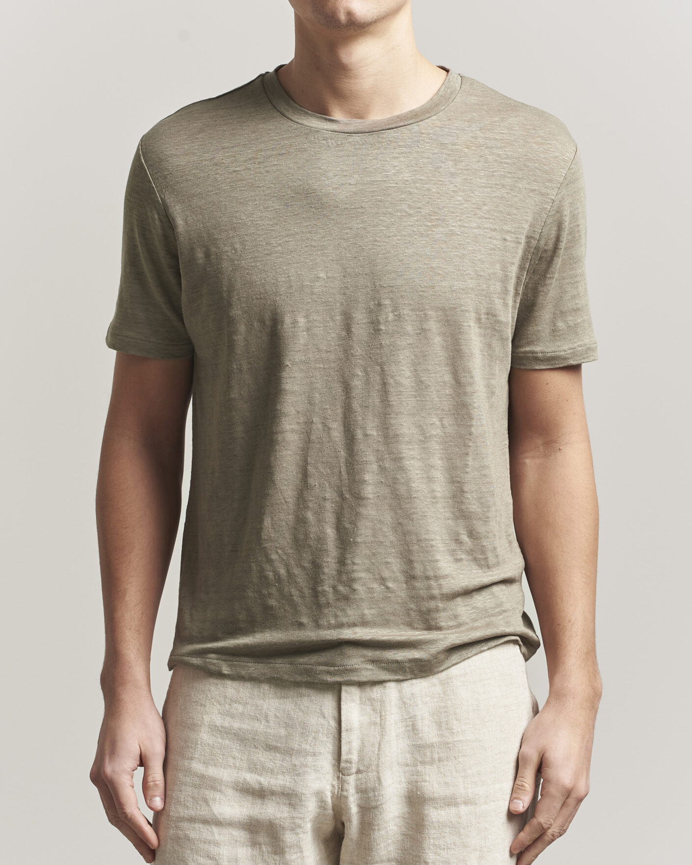 Uomini | T-shirt | J.Lindeberg | Coma Linen T-Shirt Brindle