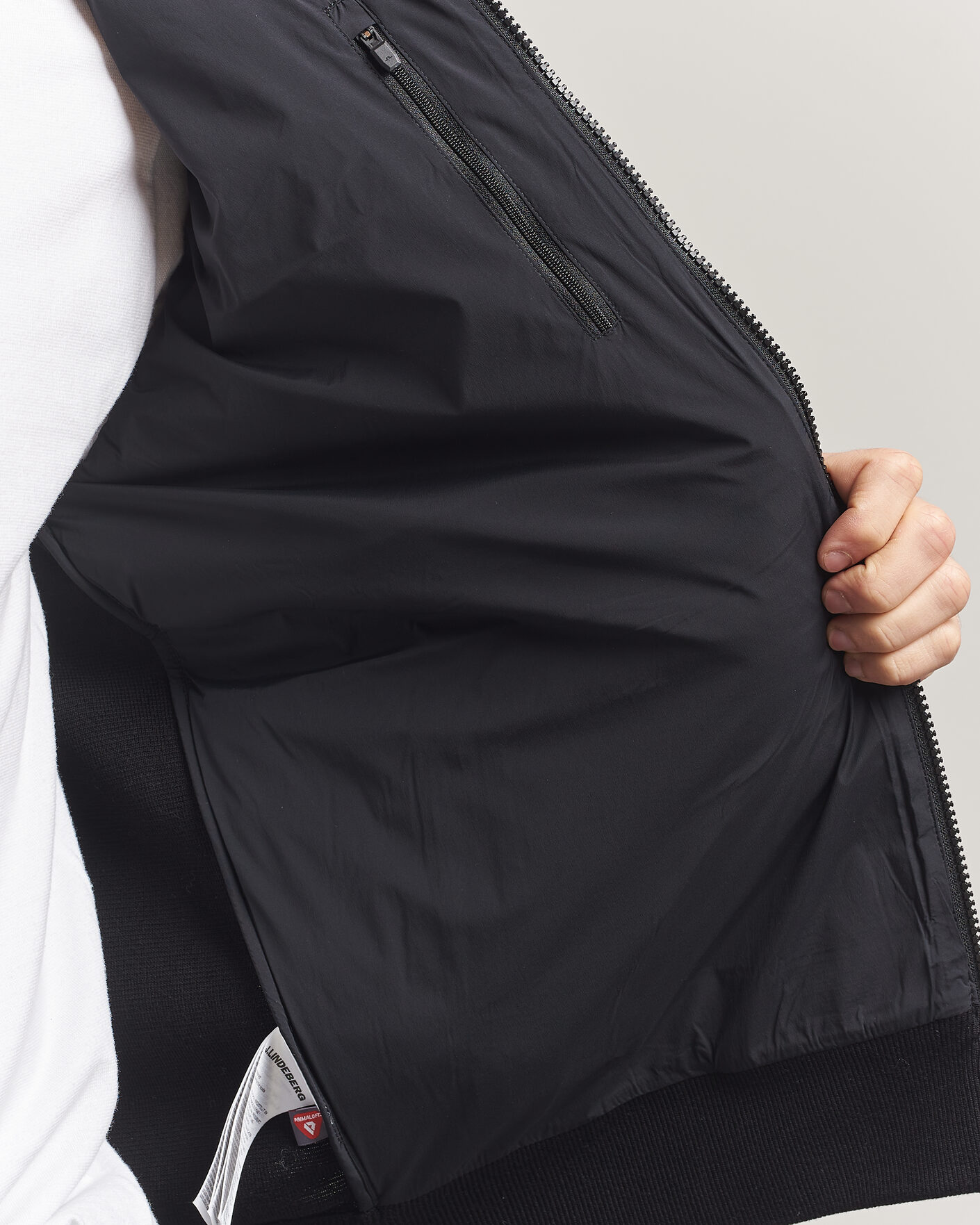 Uomini | Giacche | J.Lindeberg | Ebbe Hybrid Knit Hoodie Black