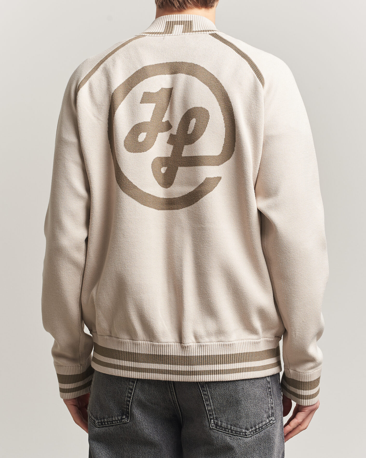 Uomini | Giacche | J.Lindeberg | Stanley Jacquard Knit Bomber Moonbeam