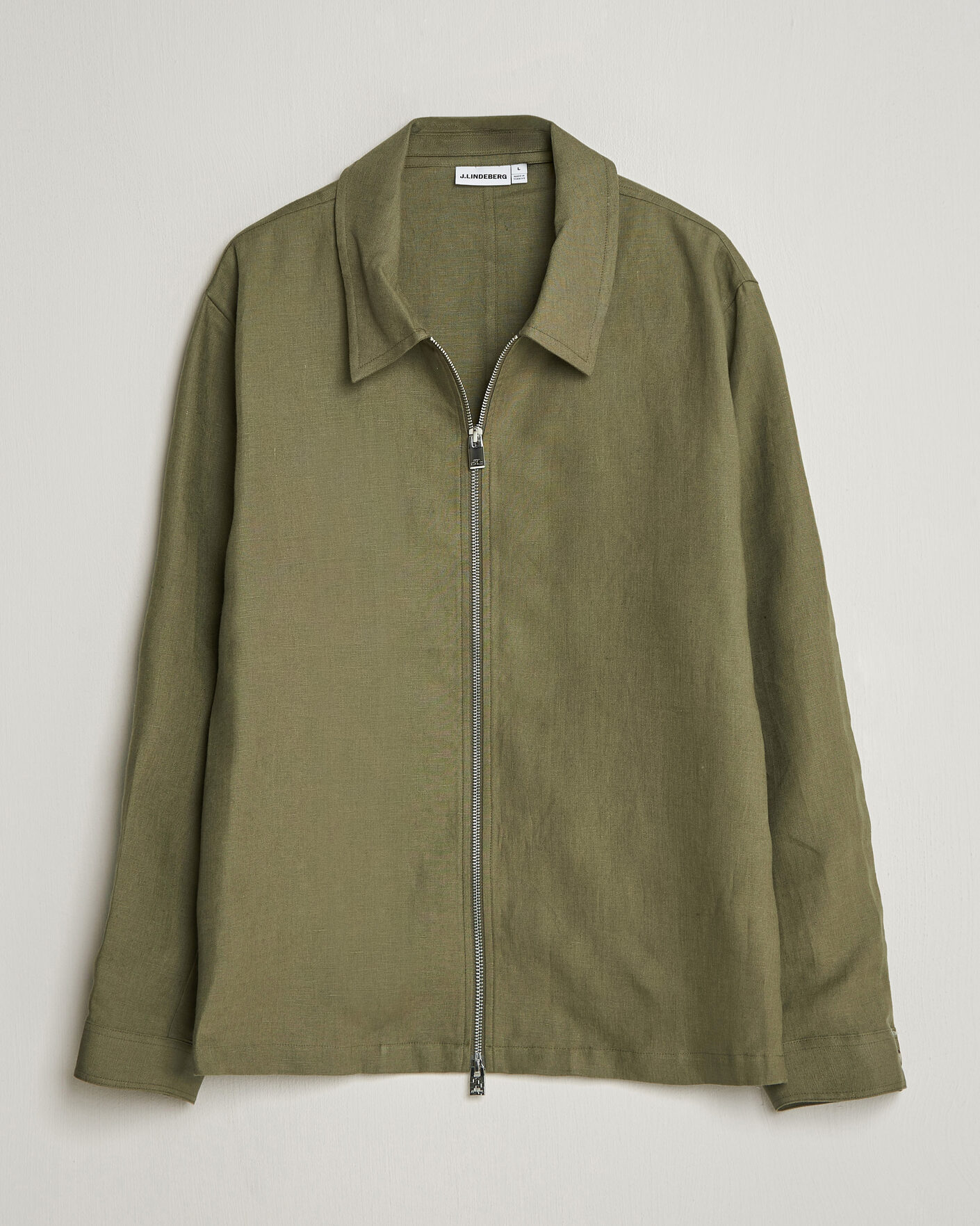 Uomini | Camicie | J.Lindeberg | Julius Drape Linen Overshirt Kalamata