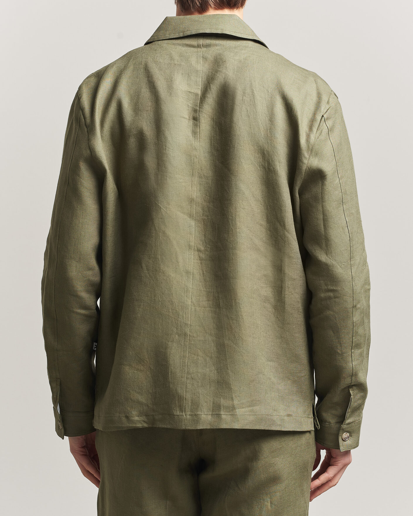 Uomini | Camicie | J.Lindeberg | Julius Drape Linen Overshirt Kalamata