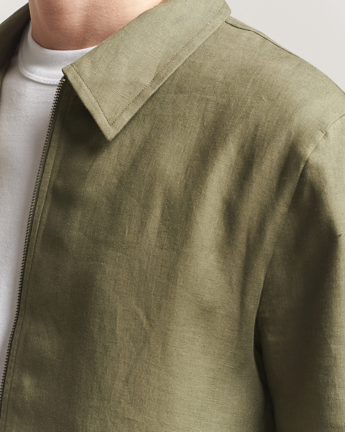 Uomini | Camicie | J.Lindeberg | Julius Drape Linen Overshirt Kalamata