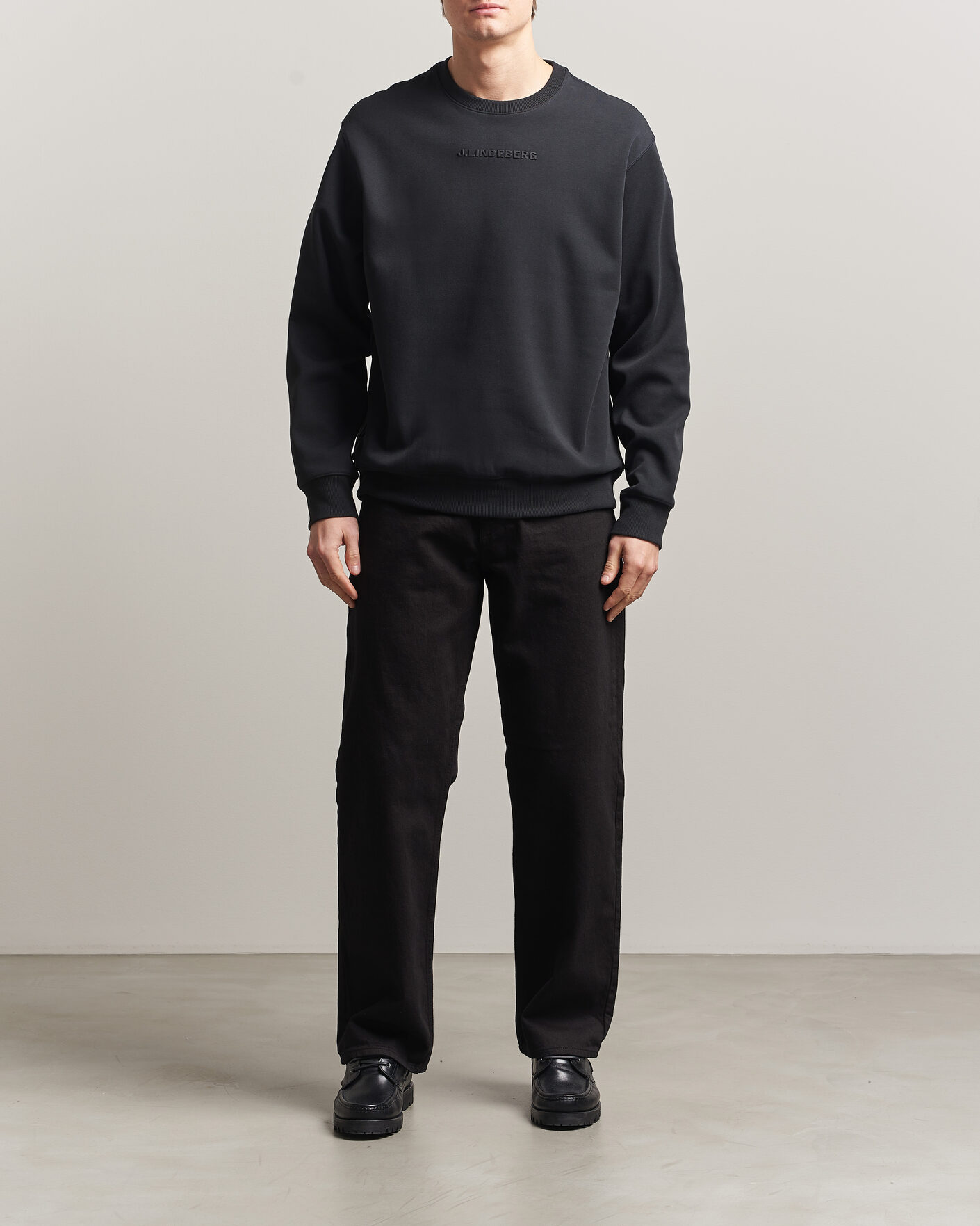 Uomini | Maglieria | J.Lindeberg | Club Crew Neck Black