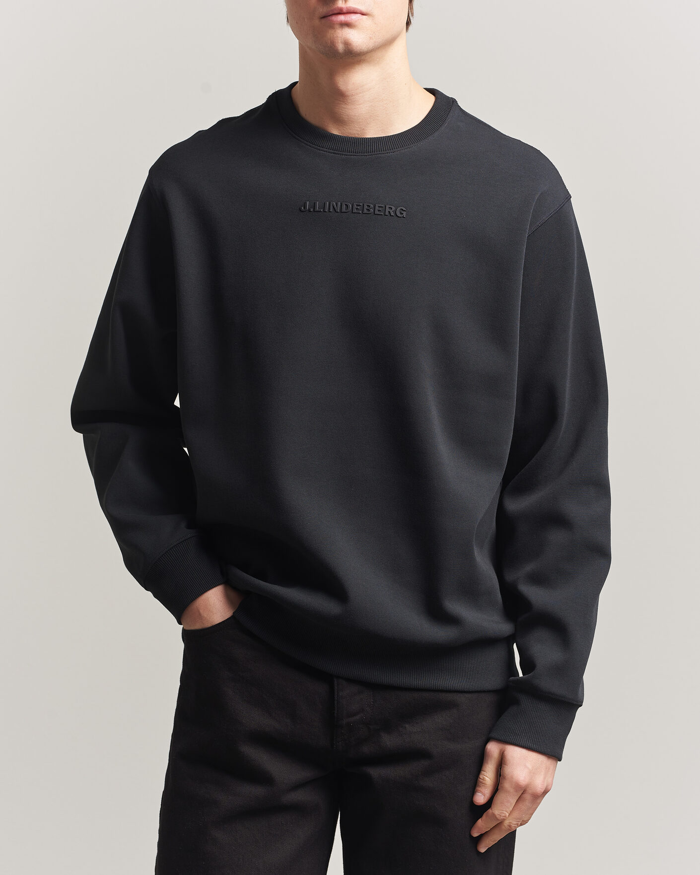 Uomini | Maglieria | J.Lindeberg | Club Crew Neck Black