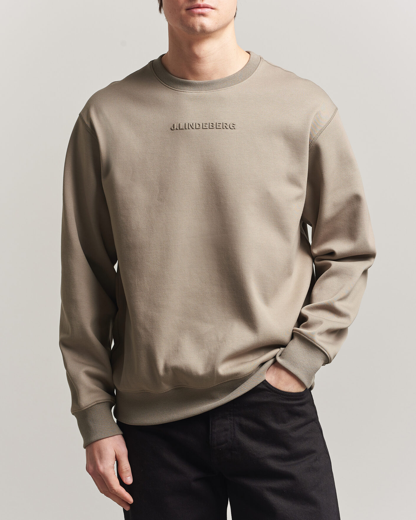 Uomini | Maglieria | J.Lindeberg | Club Crew Neck Brindle