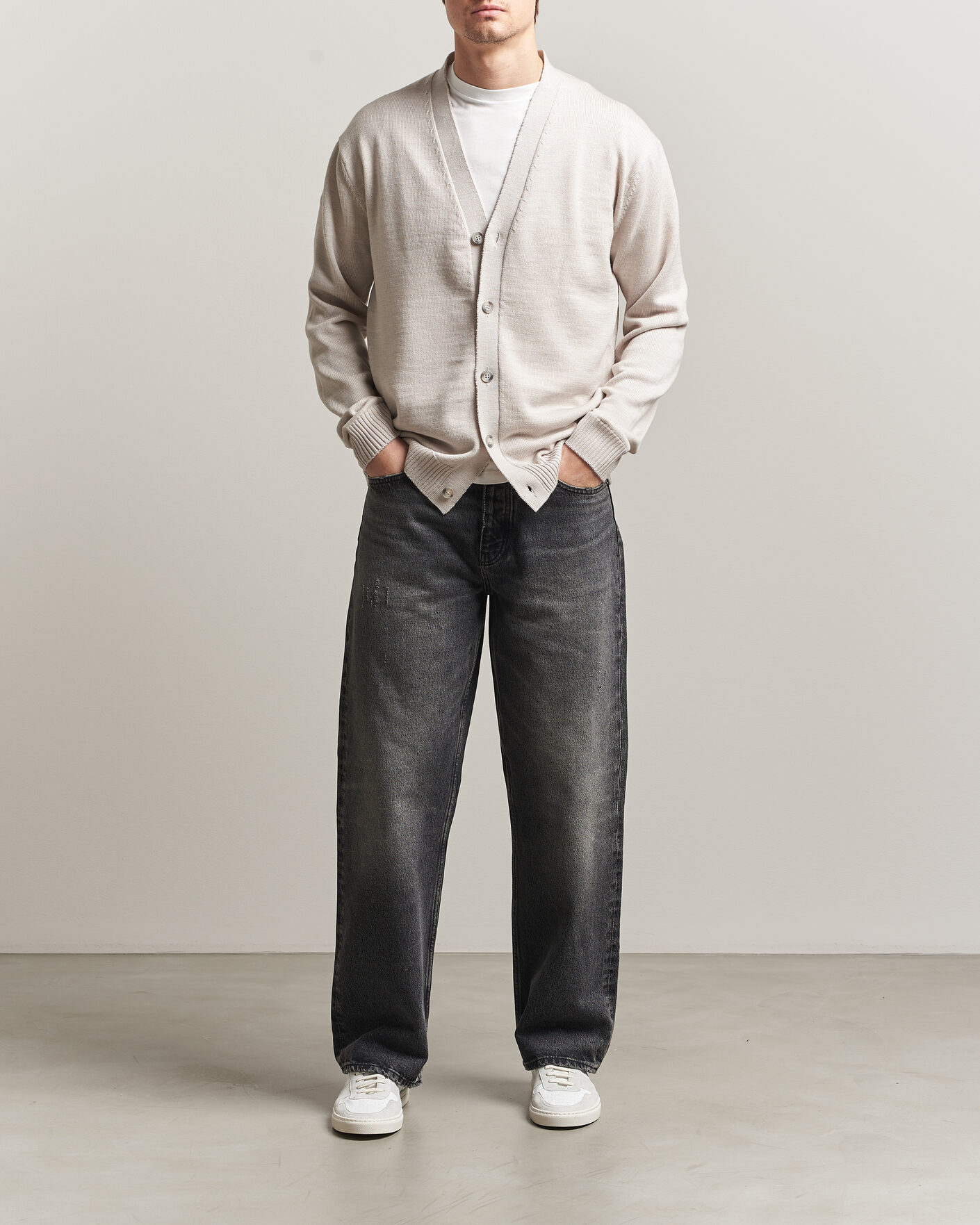 Uomini | Maglieria | J.Lindeberg | Jared Merino Cardigan Moonbeam Melange