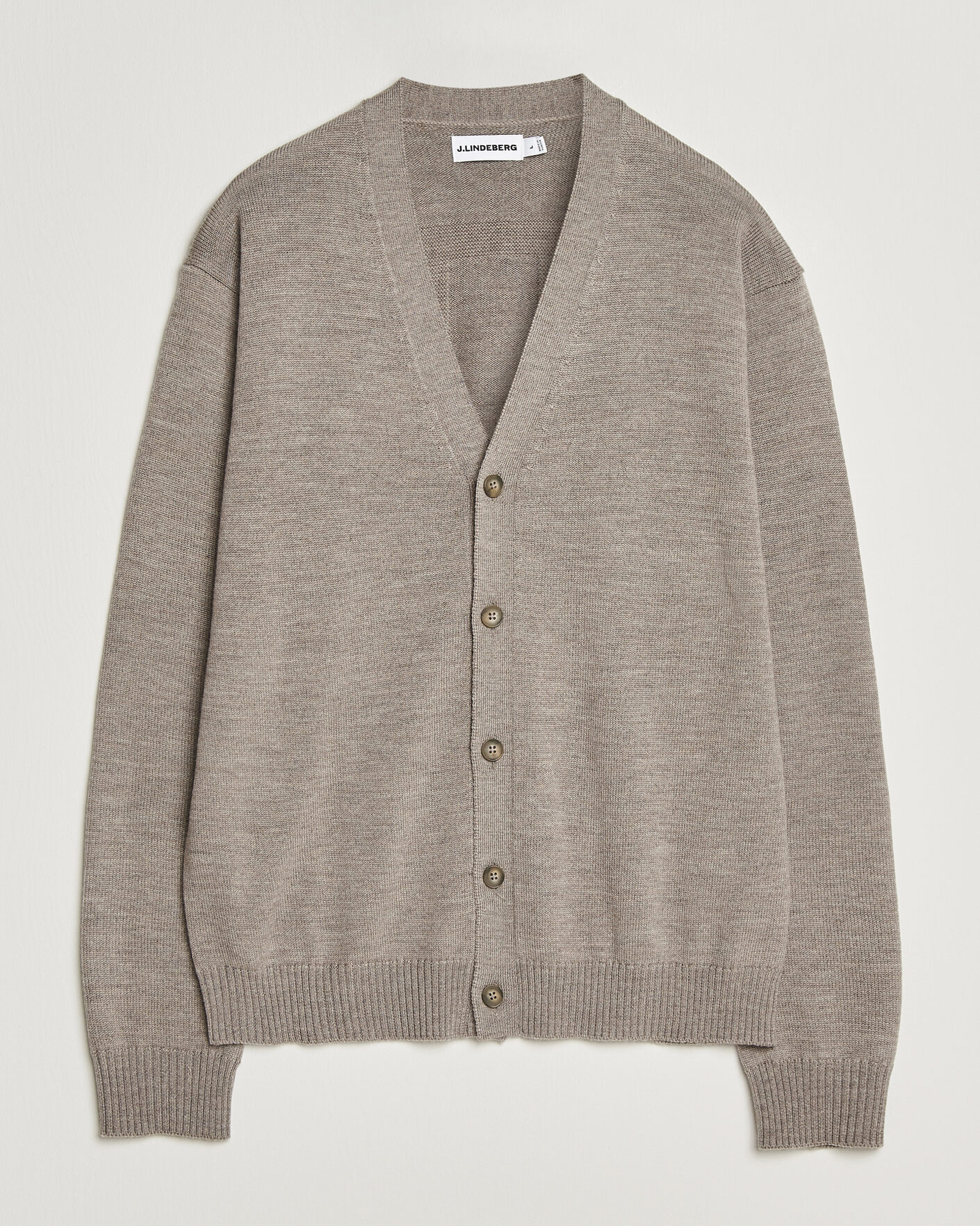 Uomini | Maglieria | J.Lindeberg | Jared Merino Cardigan Brindle Melange