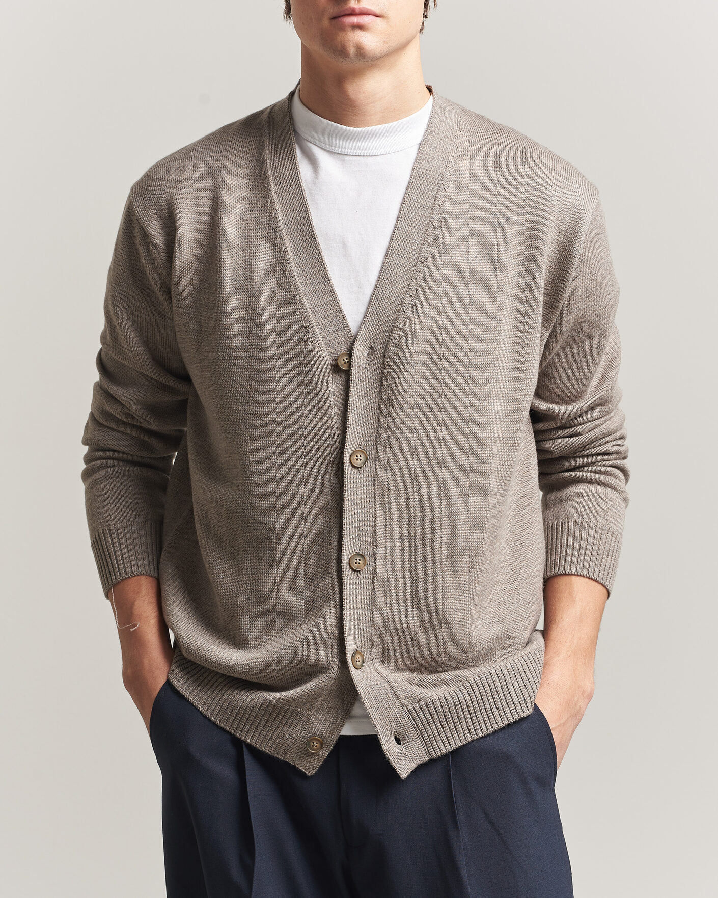 Uomini | Maglieria | J.Lindeberg | Jared Merino Cardigan Brindle Melange