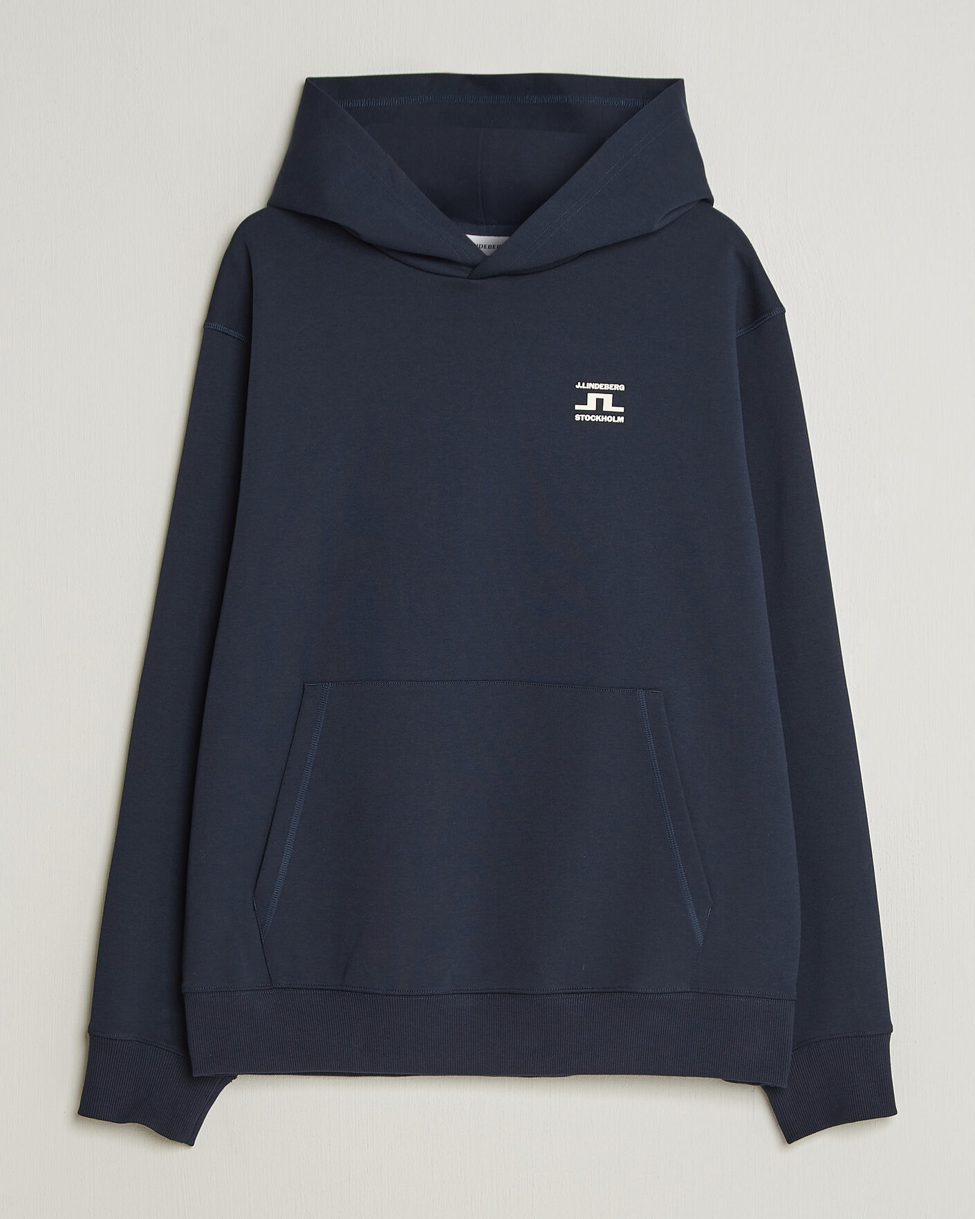 Uomini | Maglieria | J.Lindeberg | Club Printed Hoodie JL Navy