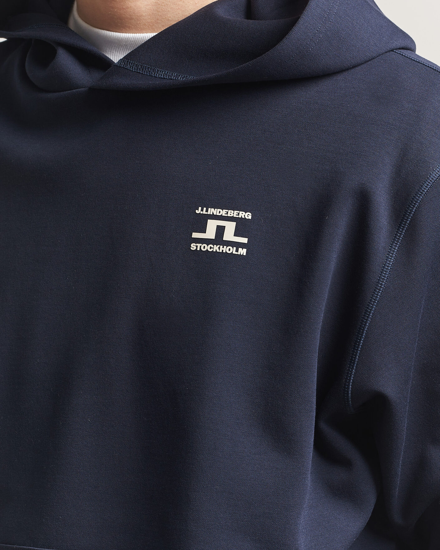 Uomini | Maglieria | J.Lindeberg | Club Printed Hoodie JL Navy