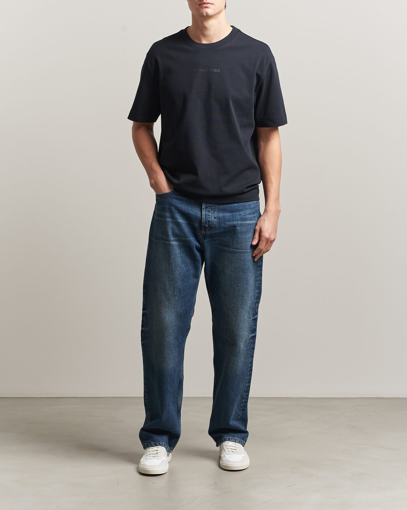 Uomini | T-shirt | J.Lindeberg | Hale Heavy Logo T-Shirt Black