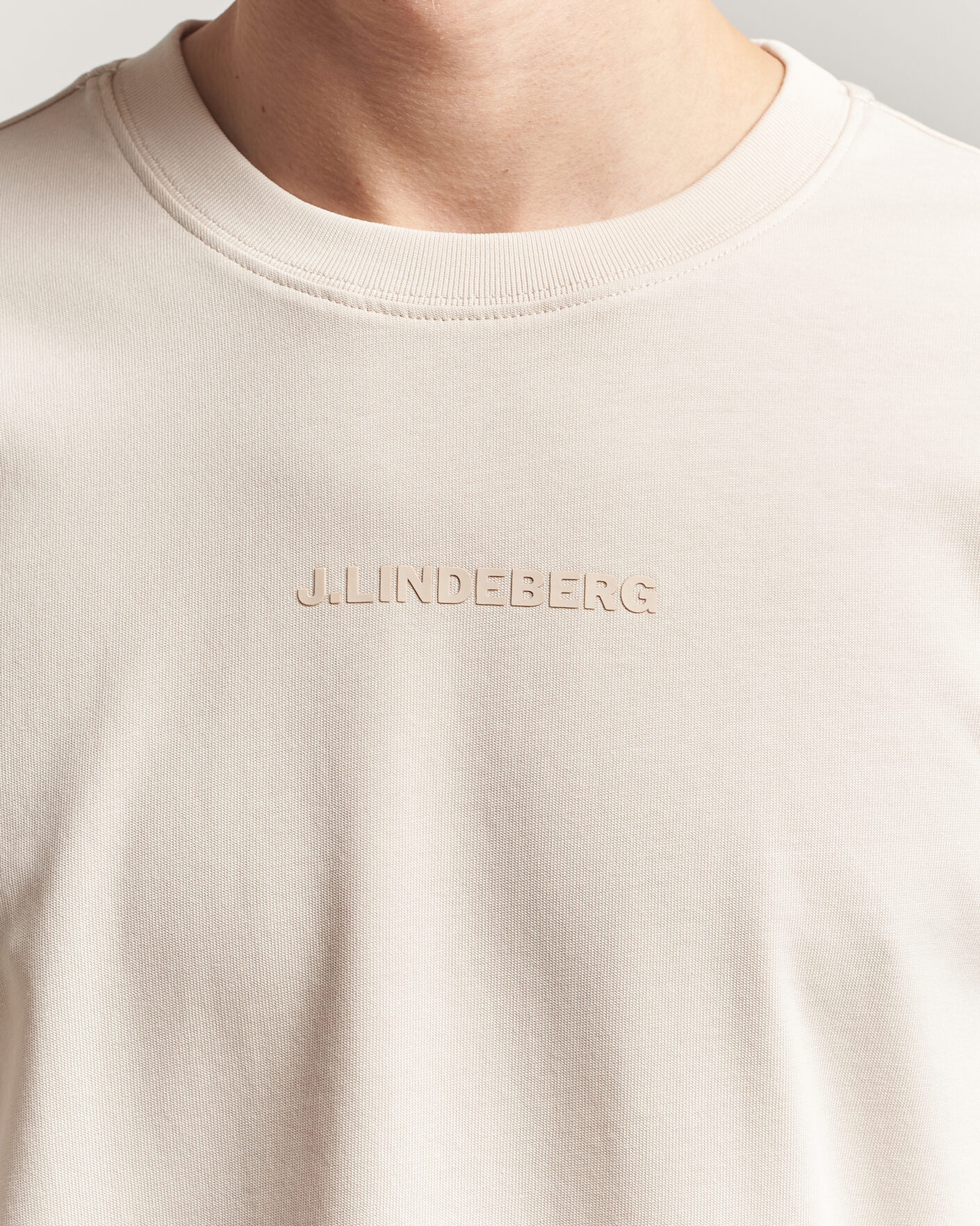 Uomini | T-shirt | J.Lindeberg | Hale Heavy Logo T-Shirt Moonbeam