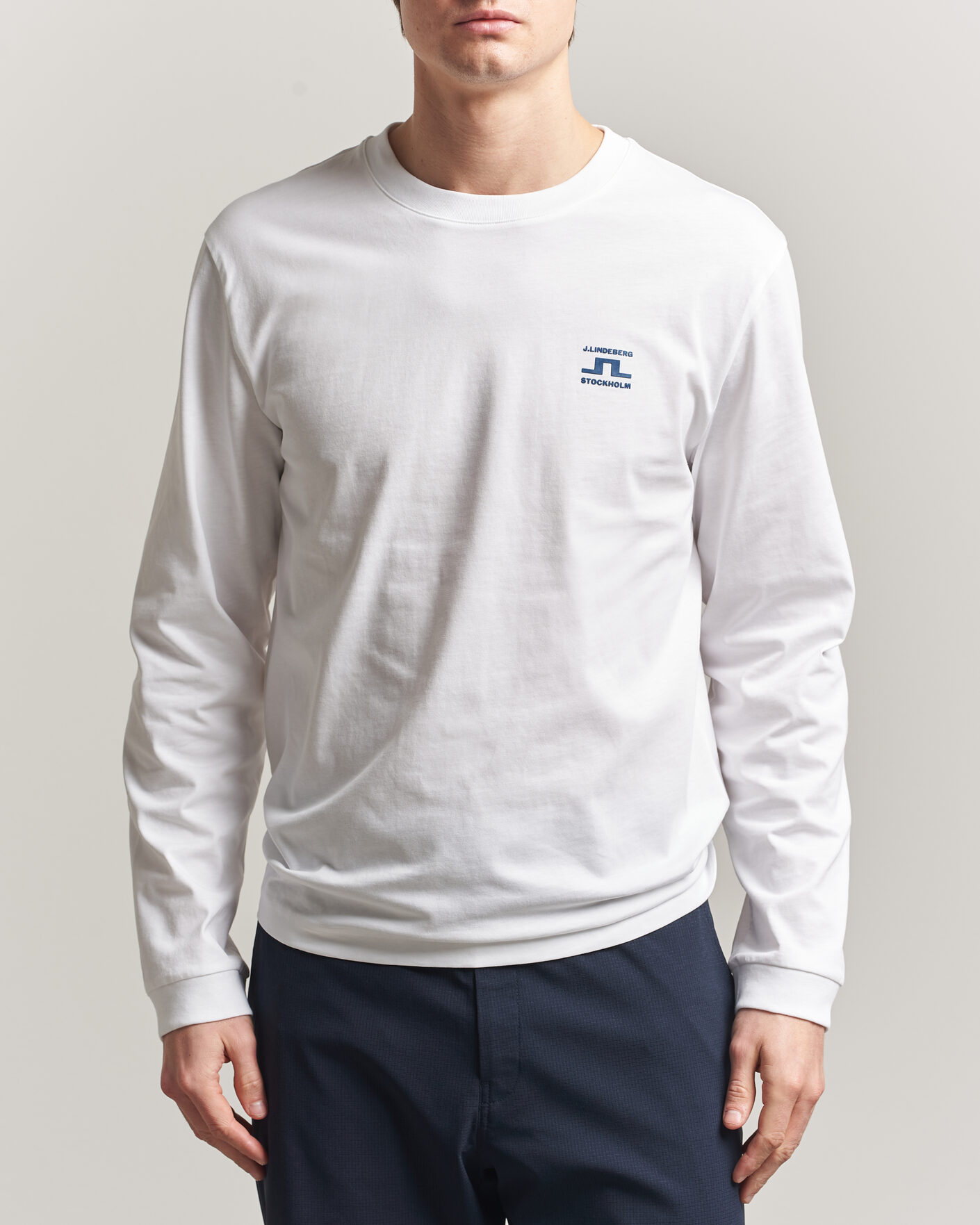 Uomini | T-shirt | J.Lindeberg | Parcie Long Sleeve T-Shirt White
