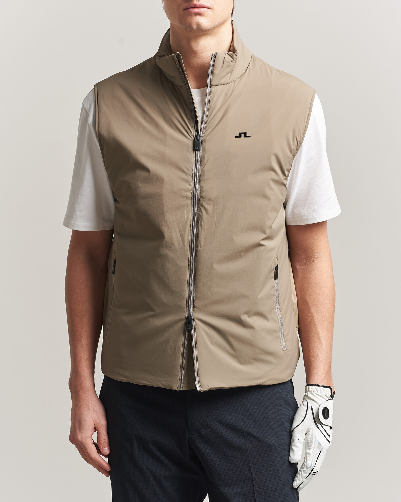 Uomini | Gilet | J.Lindeberg | Timor Hybrid Vest Brindle