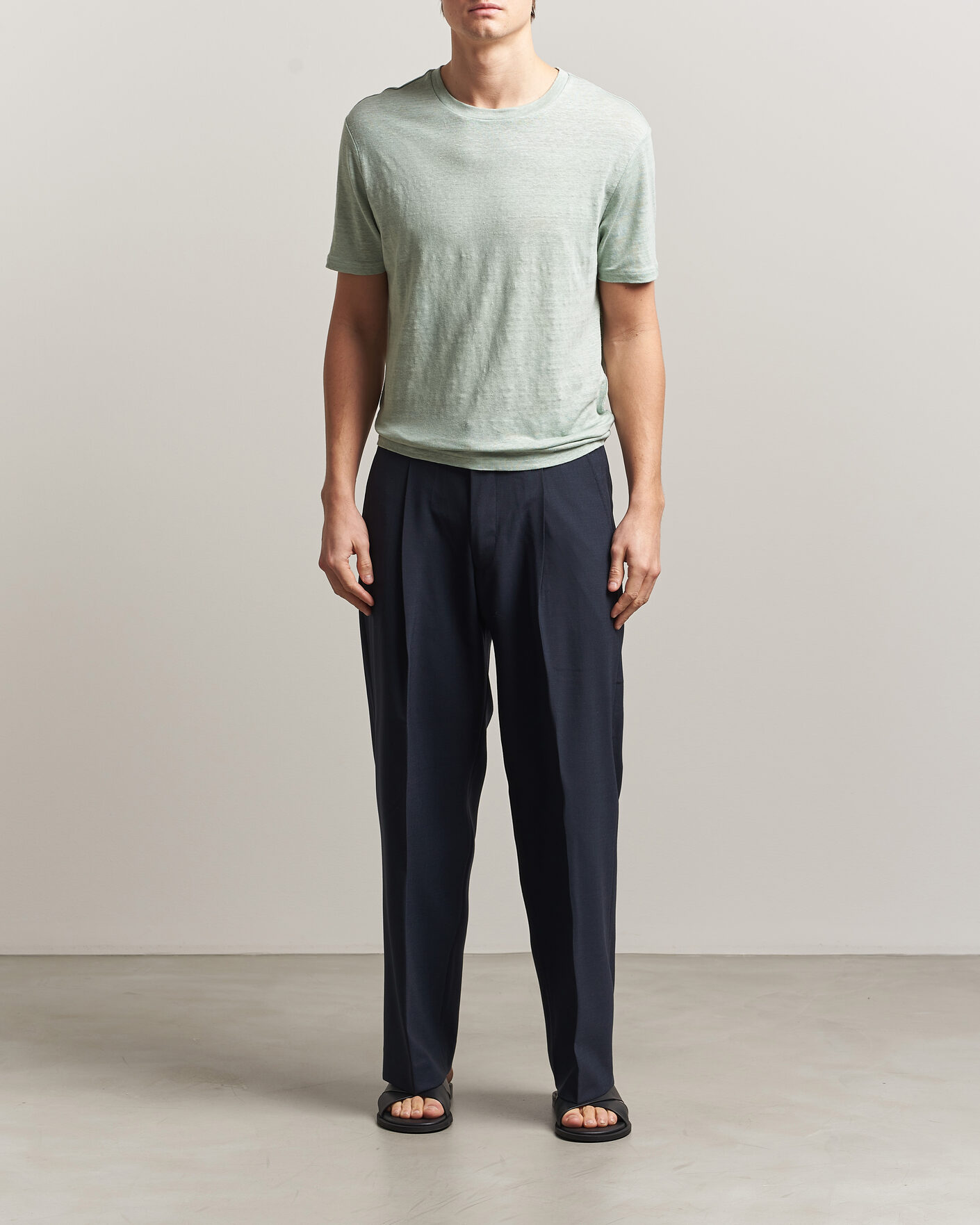 Uomini | T-shirt | J.Lindeberg | Coma Linen T-Shirt Jadeite
