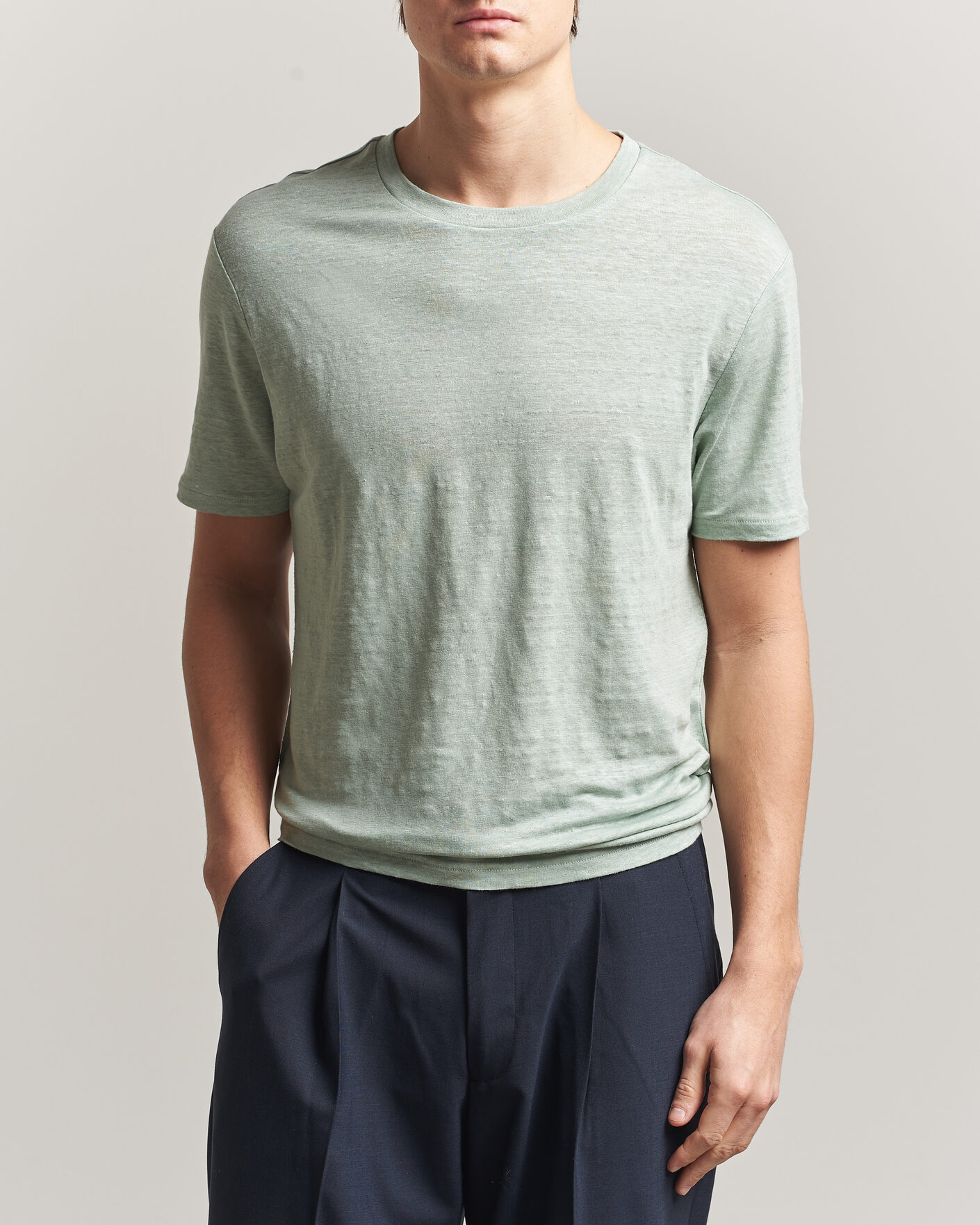 Uomini | T-shirt | J.Lindeberg | Coma Linen T-Shirt Jadeite