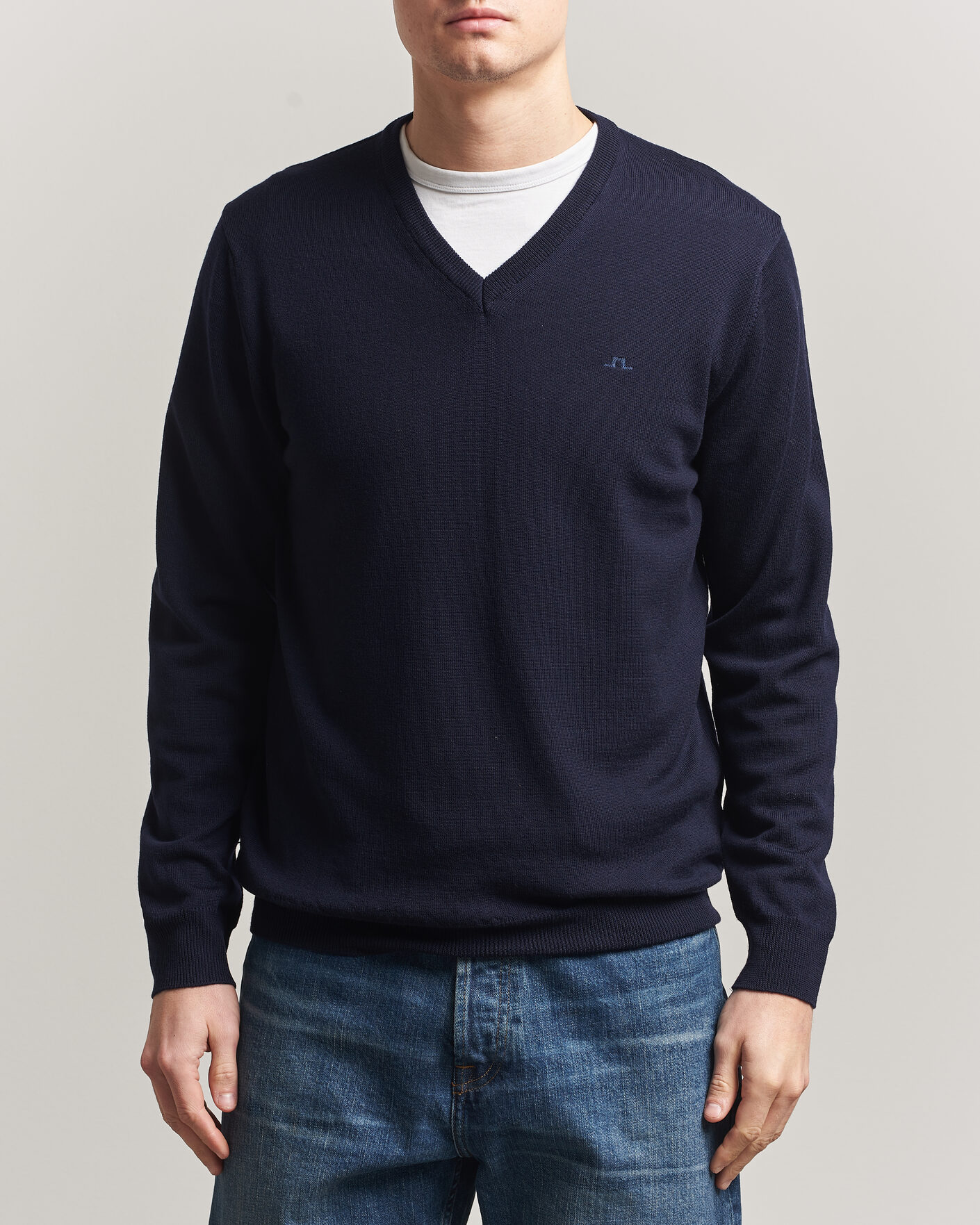 Uomini | Maglieria | J.Lindeberg | Lymann Merino V-Neck Pullover JL Navy